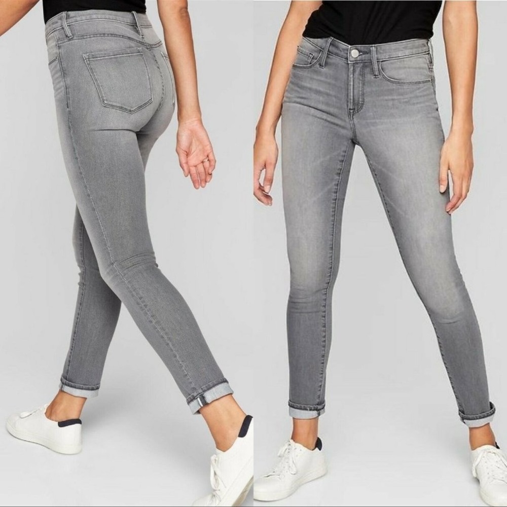 Athleta Skulptek Skinny Jeans, Hi Rise, Gray, Size 6